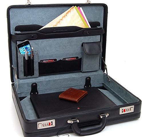 alpine swiss expandable leather briefcase